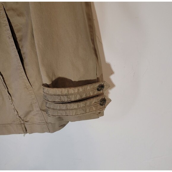 White House Black Market Military Khaki Jacket 6 Nehru Collar 70s Vibe - Picture 7 of 13